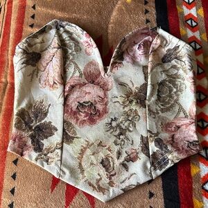 SHEIN Floral Crop Top - Pink and Brown